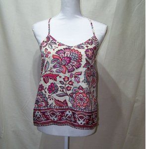 Hollister Tank Top Racerback Strappy Floral XS